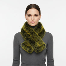 Load image into Gallery viewer, Scarf Luxe Faux Fur Yellow Collar Winter Stole
