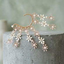 Load image into Gallery viewer, Bridal Rose Gold Floral Left Ear Cuff Earring
