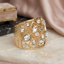 Load image into Gallery viewer, Cuff Gold Openwork Branch Glass Crystal Bracelet
