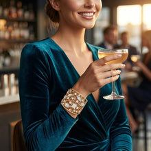 Load image into Gallery viewer, Cuff Gold Openwork Branch Glass Crystal Bracelet
