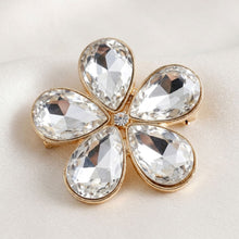 Load image into Gallery viewer, Gold Glass Crystal Daisy Flower Cuff Bracelet
