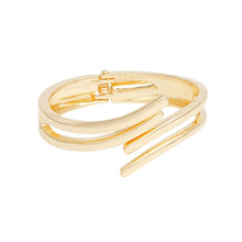 Load image into Gallery viewer, Cuff Sleek Gold Double Curved Wrap Bracelet Women
