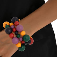 Load image into Gallery viewer, Wood Bead 3 Pcs Multicolor Stretch Bracelet Set
