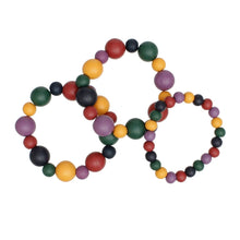 Load image into Gallery viewer, Wood Bead 3 Pcs Multicolor Stretch Bracelet Set
