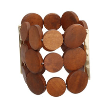 Load image into Gallery viewer, Bracelet Brown Wood Disc Bead Stretch for Women
