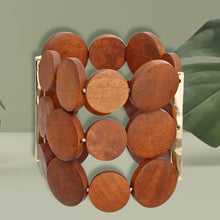 Load image into Gallery viewer, Bracelet Brown Wood Disc Bead Stretch for Women
