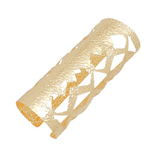 Load image into Gallery viewer, Cuff Textured Gold Cutout Long Armor Bracelet
