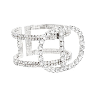 Cuff Silver Brilliant Luxe Pave Wire Bracelet