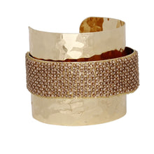 Load image into Gallery viewer, Cuff Wide Gold Opulent Brown Pearl Band Bracelet
