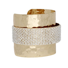 Load image into Gallery viewer, Cuff Wide Gold Opulent Cream Pearl Band Bracelet
