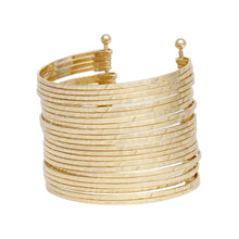 Load image into Gallery viewer, Cuff Gold 22 Row Bangle Bracelet for Women
