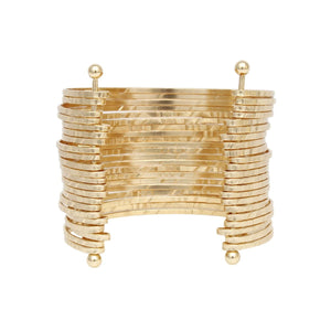 Cuff Gold 22 Row Bangle Bracelet for Women