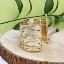 Load image into Gallery viewer, Cuff Gold 22 Row Bangle Bracelet for Women
