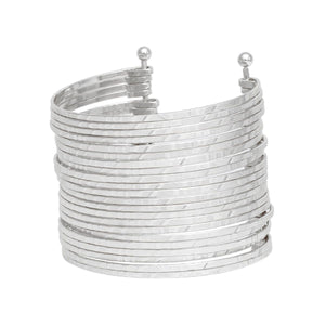 Cuff Silver 22 Row Bangle Bracelet for Women