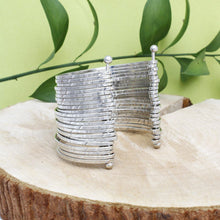 Load image into Gallery viewer, Cuff Silver 22 Row Bangle Bracelet for Women
