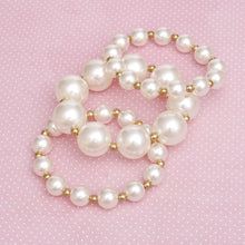 Load image into Gallery viewer, Pearl Cream Gold Contrast Stretch Bracelet Set
