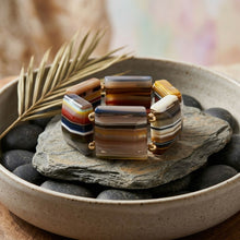 Load image into Gallery viewer, Multi Striped Dimensional Square Stretch Bracelet
