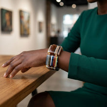 Load image into Gallery viewer, Multi Striped Dimensional Square Stretch Bracelet
