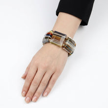 Load image into Gallery viewer, Multi Striped Dimensional Square Stretch Bracelet
