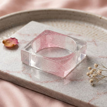 Load image into Gallery viewer, Bangle Pink Glitter and Clear Square Bracelet
