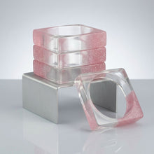 Load image into Gallery viewer, Bangle Pink Glitter and Clear Square Bracelet
