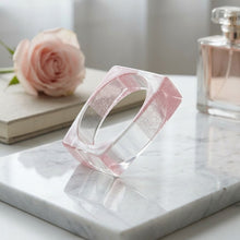 Load image into Gallery viewer, Bangle Pink Glitter and Clear Square Bracelet
