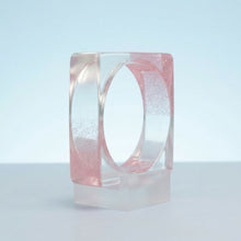 Load image into Gallery viewer, Bangle Pink Glitter and Clear Square Bracelet
