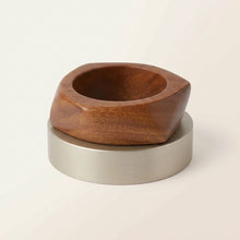 Load image into Gallery viewer, Bangle Dark Wood Grain Pointed Edge Bracelet
