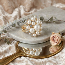 Load image into Gallery viewer, Cuff Cream Pearl and Crystal Ornate Bracelet
