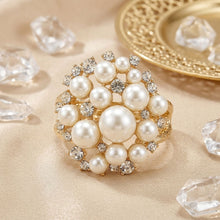 Load image into Gallery viewer, Cuff Cream Pearl and Crystal Ornate Bracelet
