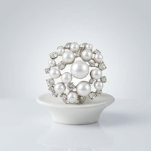 Load image into Gallery viewer, Cuff White Pearl and Crystal Ornate Bracelet
