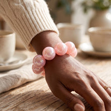 Load image into Gallery viewer, High Gloss Pearlescent Pink 24mm Bead Bracelet
