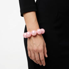 Load image into Gallery viewer, High Gloss Pearlescent Pink 24mm Bead Bracelet
