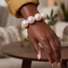 Load image into Gallery viewer, High Gloss Pearlescent White 24mm Bead Bracelet
