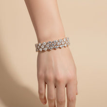 Load image into Gallery viewer, Tennis Heart Crystal CZ Gold Memory Wire Bracelet
