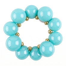 Load image into Gallery viewer, Aqua Blue Marble Bubble Ball Bead Bracelet
