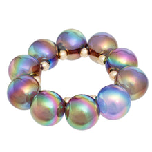 Load image into Gallery viewer, Bracelet Black Iridescent Bubble Ball Bead
