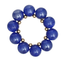 Load image into Gallery viewer, Bracelet Swirled Blue Marble Bubble Ball Bead
