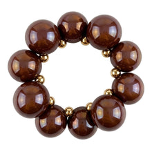 Load image into Gallery viewer, Dark Brown Marble Bubble Ball Bead Bracelet
