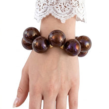 Load image into Gallery viewer, Dark Brown Marble Bubble Ball Bead Bracelet
