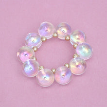Load image into Gallery viewer, Bracelet Clear Iridescent Bubble Ball Bead Gold
