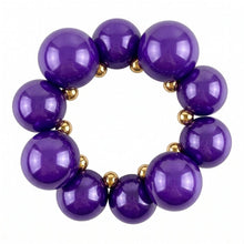Load image into Gallery viewer, Dark Purple Marble Bubble Ball Bead Bracelet
