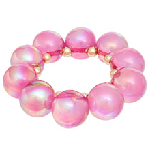 Load image into Gallery viewer, Bracelet Fuchsia Iridescent Bubble Ball Bead
