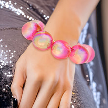 Load image into Gallery viewer, Bracelet Fuchsia Iridescent Bubble Ball Bead

