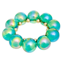 Load image into Gallery viewer, Bracelet Green Iridescent Bubble Ball Bead
