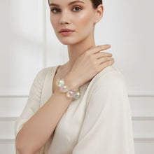 Load image into Gallery viewer, Bracelet Purple Yellow Iridescent Bubble Ball Bead
