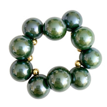 Load image into Gallery viewer, Olive Green Marble Bubble Ball Bead Bracelet
