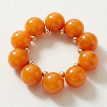 Load image into Gallery viewer, Bracelet Swirled Orange Marble Bubble Ball Bead
