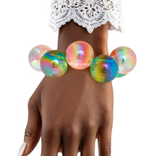 Load image into Gallery viewer, Bracelet Pink Green Iridescent Bubble Ball Bead
