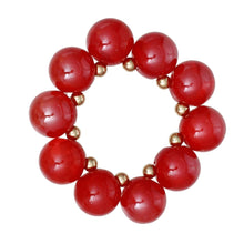 Load image into Gallery viewer, Bracelet Swirled Red Marble Bubble Ball Bead
